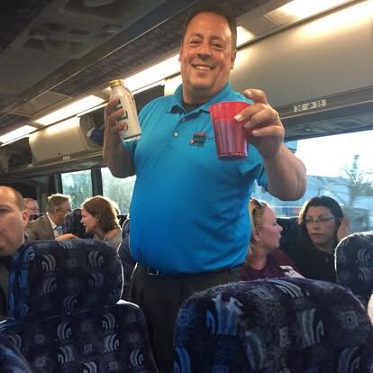 Scott entertaining a bus full of Realtors